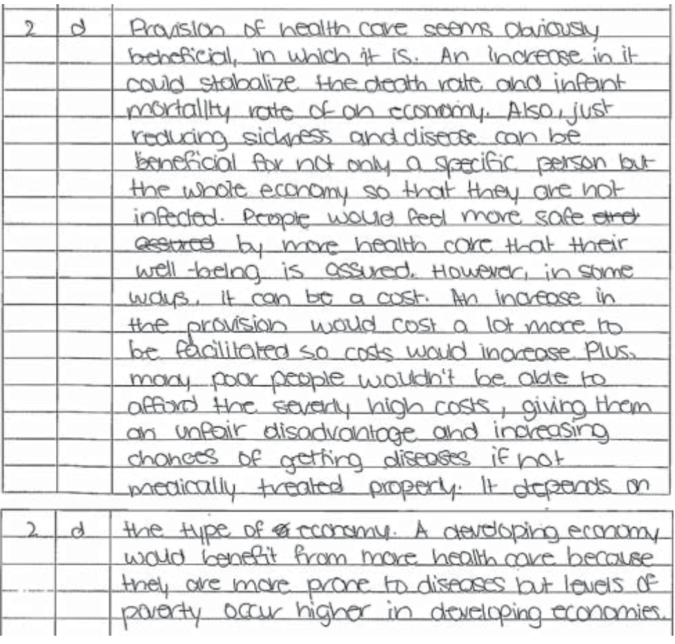 Example Candidate Responses (Standards Booklet)